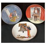 (3) Norman Rockwell Plates