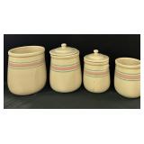 Vintage Pink & Blue Striped McCoy Canister Set