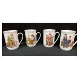 (4) Norman Rockwell Mugs