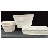White Round Food Safe Basket w