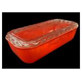 Red Jeannette Glass Refrigerator Bowl w