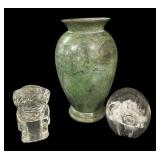 Heavy Metal Vase & Paperweights