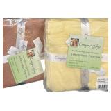 (2) 6 Pc Comfort & Joy Washcloths-Saddle & Lemon