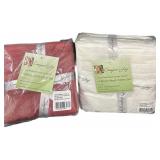 (2) 6 Pc Comfort & Joy Washcloths- Red & White