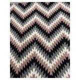 5  x 8  Hand Tufted Ivory, Pink, Gray & Black