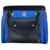 Joy IMAN BLUE & Black Satchel Purse