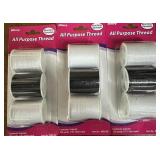 3 pkg Of 3 Rolls All Purpose Thread (Amazon