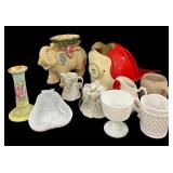 Texaco Fire Hat, Elephant, Milk Glass, French C &