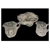 (2) Heisey Creamers & Crystal Candy Dish