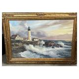 32 ". X 44 " Framed Lighthouse Print on Rocky