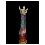 12 3/4 " Carnival Glass Vase (Chip on Base)