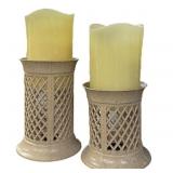 JM 2 Pack Scented Flameless  Candles-Fresh Linen