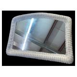 White Wicker Framed Mirror