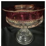 Kings Crown Ruby Flash Pedestal Dish