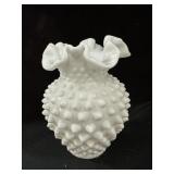 5.5 " Fenton Milk Glass Hobnail Vase