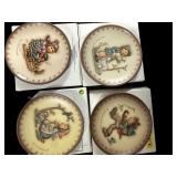 (4) Miniature MJ Hummel Plates w