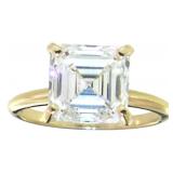 14kt Gold 4.37 ct Asscher Cut VS Lab Diamond Ring