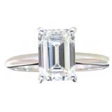 14kt Gold 2.38 ct Emerald Cut Lab Diamond Ring