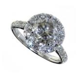 14kt Gold Round Brilliant 3.38 ct Diamond Ring