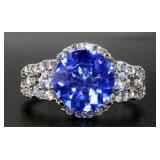 Round 3.66 ct Tanzanite Designer Ring