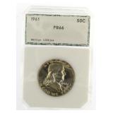 1961 PR66 Franklin Silver Half Dollar