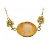 14kt Gold Vintage Cameo Bracelet