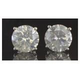 14kt Gold Brilliant 3.01 ct Diamond Stud Earrings