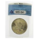 1922 MS64 Peace Silver Dollar