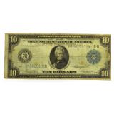 1914 Blue Seal Large $10 Federal Reserve Note