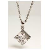 Princess Cut 3.00 ct White Topaz Pendant