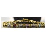 Genuine Gemstone & Diamond Accent Bracelet