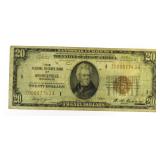 1929 Minneapolis $20 National Currency Note