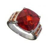 Beautiful Cushion Cut Orange Topaz Ring
