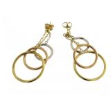 14kt White Yellow & Rose Gold Earrings