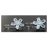 Genuine Blue Topaz & Diamond Accent Earrings