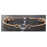 Genuine 3.00 ct Sky Blue Topaz Bangle Bracelet