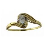 14kt Gold Natural White Topaz Estate Ring