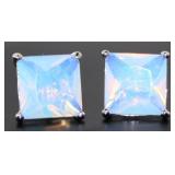 Princess Cut 8.50 ct Fire Opal Earrings