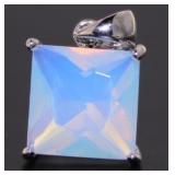 Princess Cut 5.00 ct Fire Opal Pendant