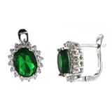 Oval 4.20 ct Emerald Designer Earrings