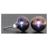 Genuine 8 mm Tahitian Freshwater Pearl Earrings