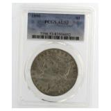 1890 AU55 Morgan Silver Dollar