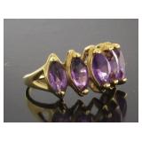 10kt Gold 3.50 ct Amethyst Anniversary Ring
