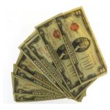 Collection 1928 Red Seal $2 Bank Notes *Key Date