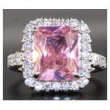 Radiant Cut 5.50 ct Pink Sapphire Designer Ring