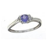10kt Gold Natural Amethyst & Diamond Ring