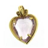 14kt Gold Lavender Amethyst-Diamond Pendant