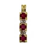14kt Gold Natural 1.60 ct Ruby-Diamond Pendant