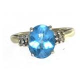 10kt Gold Blue Topaz Dinner Ring