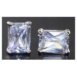 Radiant Cut 2.00 ct White Topaz Solitaire Earrings